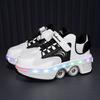 Kids Glowing Sneakers Kids Roller Skates for 6-15 Years Old Four-wheel Deformation Can Walk Can Skate Skates Mens Roller Sneakers