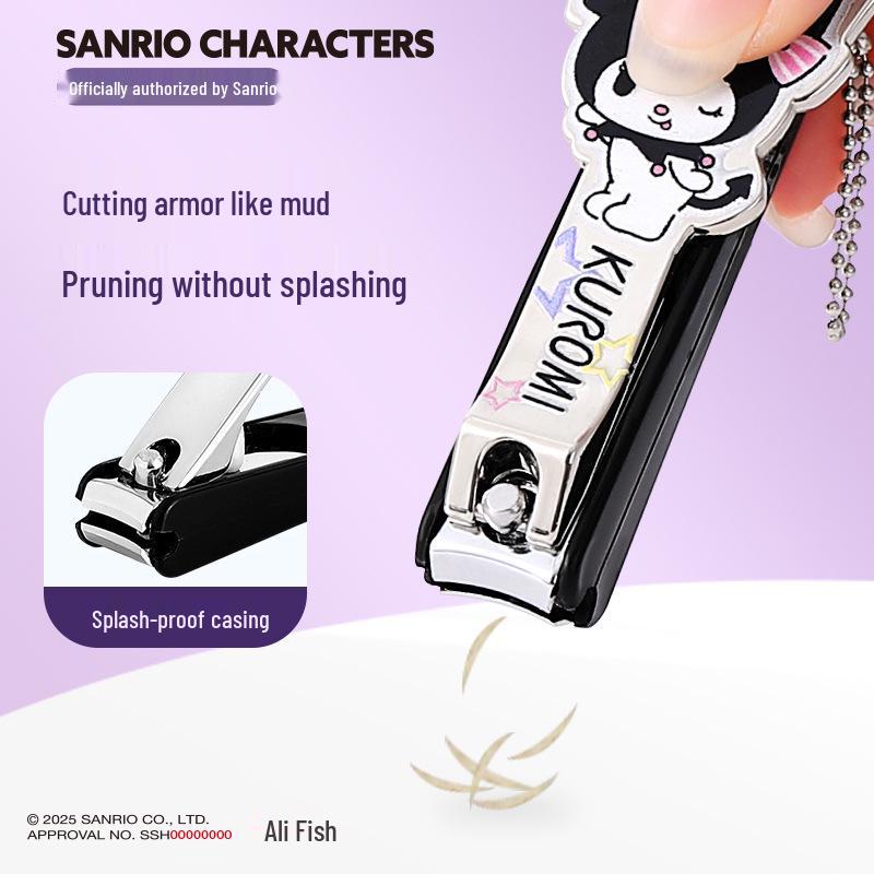 Sanrio Süße Spritzschutz-Flachkant-Nagelknipser für Mädchen - Maniküre-Werkzeug