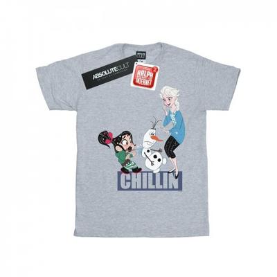 Womens/Ladies Wreck It Ralph Elsa And Vanellope Cotton Boyfriend T-Shirt