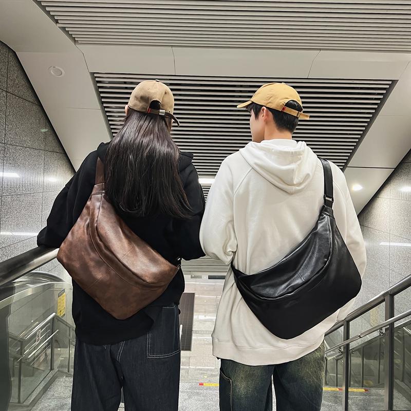 Pánská taška přes rameno, PU crossbody taška s velkou kapacitou, náprsní taška