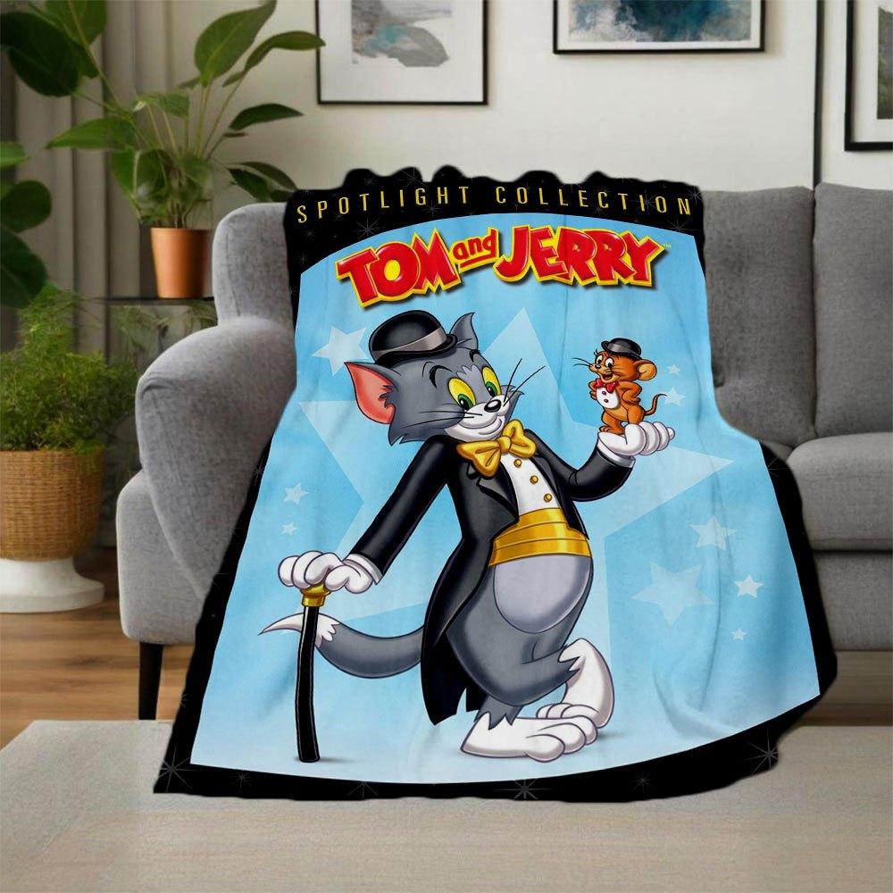 Tom and Jerry Spotlight Collection DVD Box SetBlanket Flannel Throw Blanket for Sofa, Bed, Travel, Camping, Office