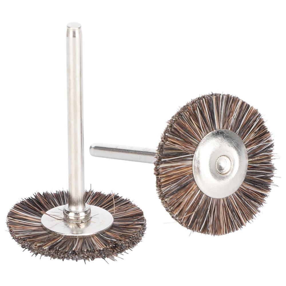 30pcs T-Type Design Horse Hair Polishing Wheel Paint Removal Wheel Brush For Rotary Grinding Tool