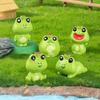 6/30 Stück Leuchtende Harz-Krone Frosch Leuchtende Kleine Frösche für Puppenhaus-Dekor Mikro-Feengarten Mooslandschaft Tischdekoration