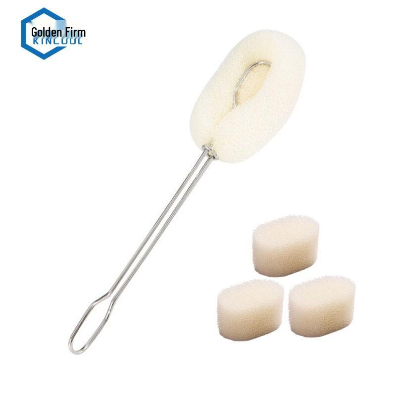 JinguLao Long Handle Bottle & Cup Cleaning Brush with Replaceable Sponge Heads Sponge Brush