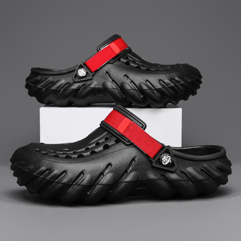 

Foreign trade cool slippers men s hollow garden hole shoes breathable bag head sandals wading beach shoes Hole shoes 38