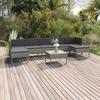 Vidaxl 8-Cz. Garden Lounge Set, Cushions, PE Rattan, Grey