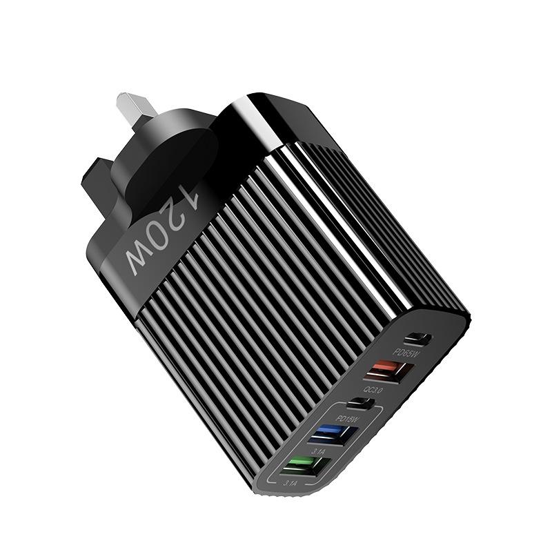 

5 портов USB зарядное устройство быстрая зарядка PD Type C настенное зарядное устройство для iPhone 16 15 Samsung Xiaomi Huawei USB C телефон зарядное устройство адаптер питания US Plug чёрный