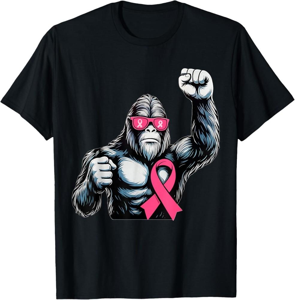 

Bigfoot Pink Ribbon Breast Cancer Awareness Month Women Men T-Shirt 4XL