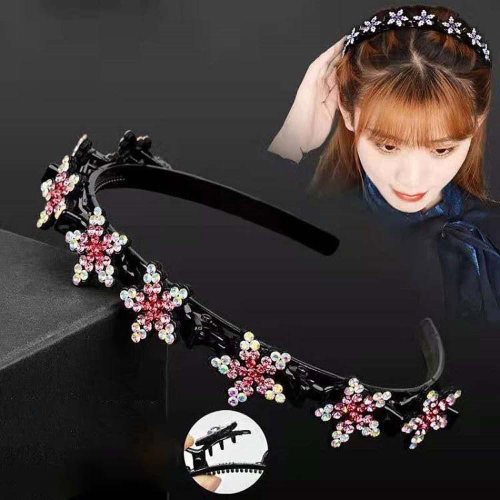 Sweet Women Pearl Hair Hoop Snowflake Star Hairband Fashion Hair Bands with Clips  Banquet
