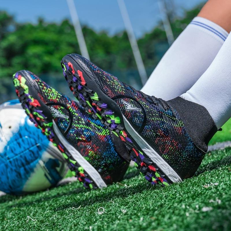 Men's/Women's Soccer Shoes Rubber Soft Sole Short Spikes Artificial Turf Indoor Competition Professional Children's Football Shoes