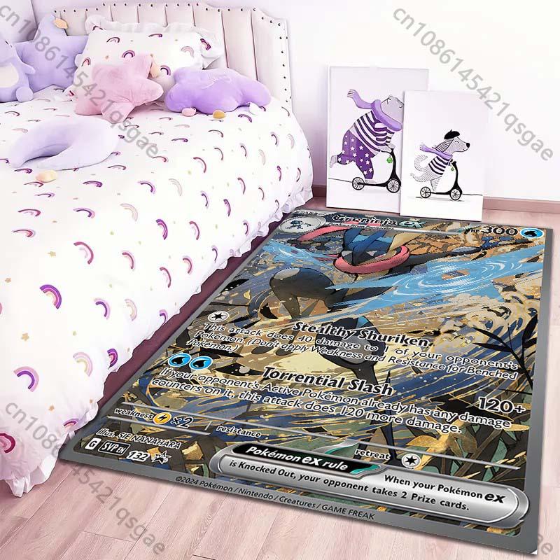1PC Pokémon Cards Greninja Print Rug Carpet for Living Room Children Bedroom Mat Sofa Doormat Floor Rug Home Decor Anti Slip Mat