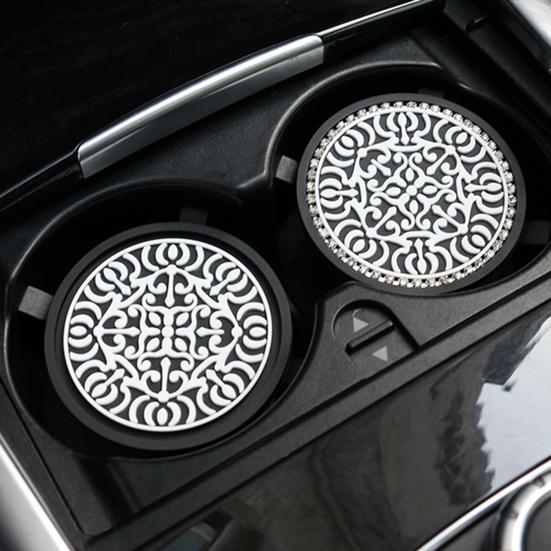 Car Cup Holder Coaster Anti-slip Waterproof Easy To Clean Heat Resistant PVC Water Bottle Pad Mat Auto Styling Interior Accessories