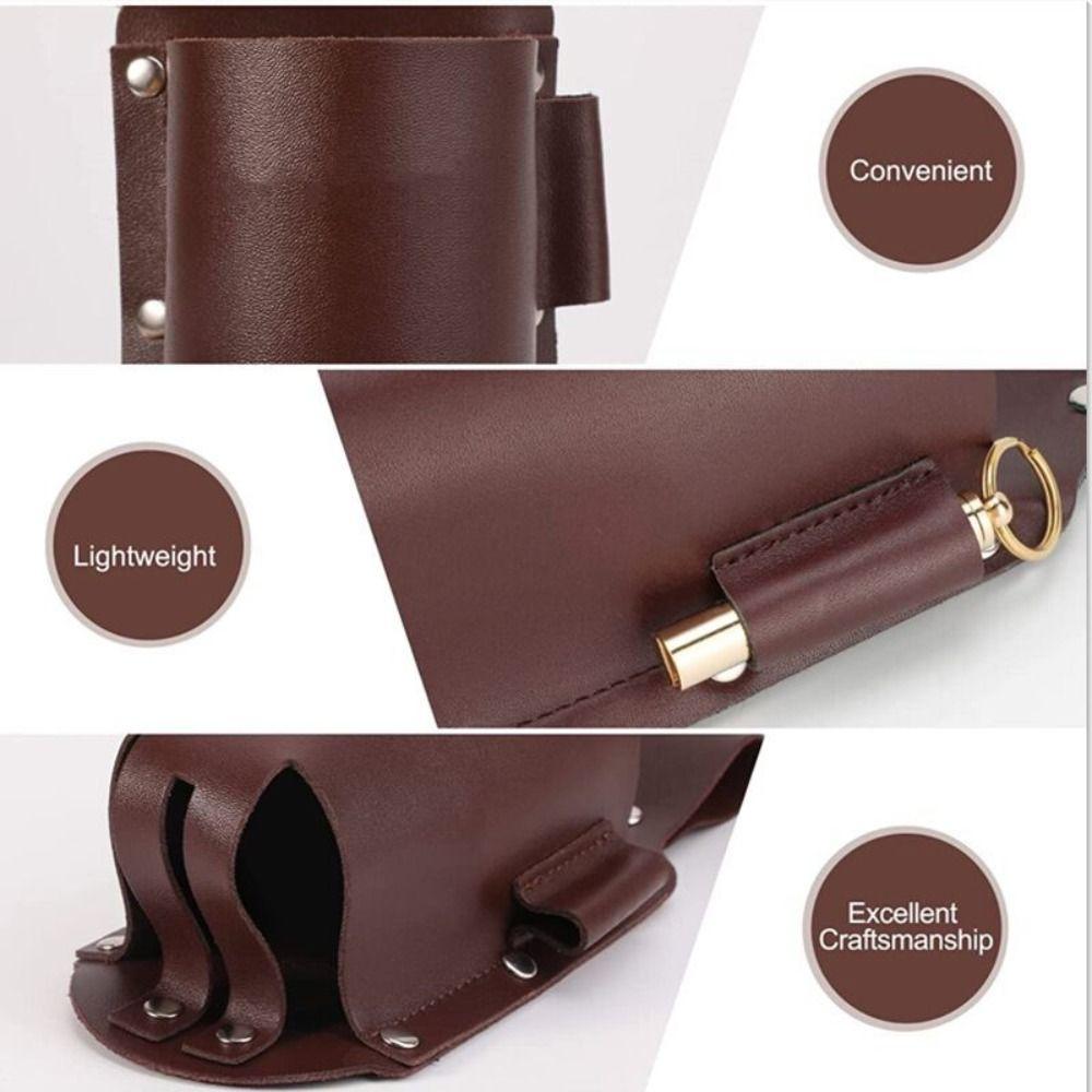PU Leather Beer Bottle Waist Holster with Pen Holder Waist Hanging Style Beer Belt Bag Portable Leather Cup Belt Bag