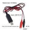 AA AAA Battery Eliminator USB 5V to 3V Step-down Clip Cable for Games Toy Fan