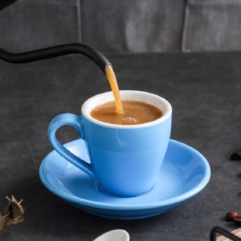 80ML Color Ceramic Coffee Cup Set Afternoon Tea Cups and Plates Breakfast Milk Mug Ceramic Espresso Coffee Cup