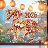 2026 Red Flower Horse Mirror Stickers Electrostatic Stickers On The Glass Door Window Wall for Home Office Room Decor Removable