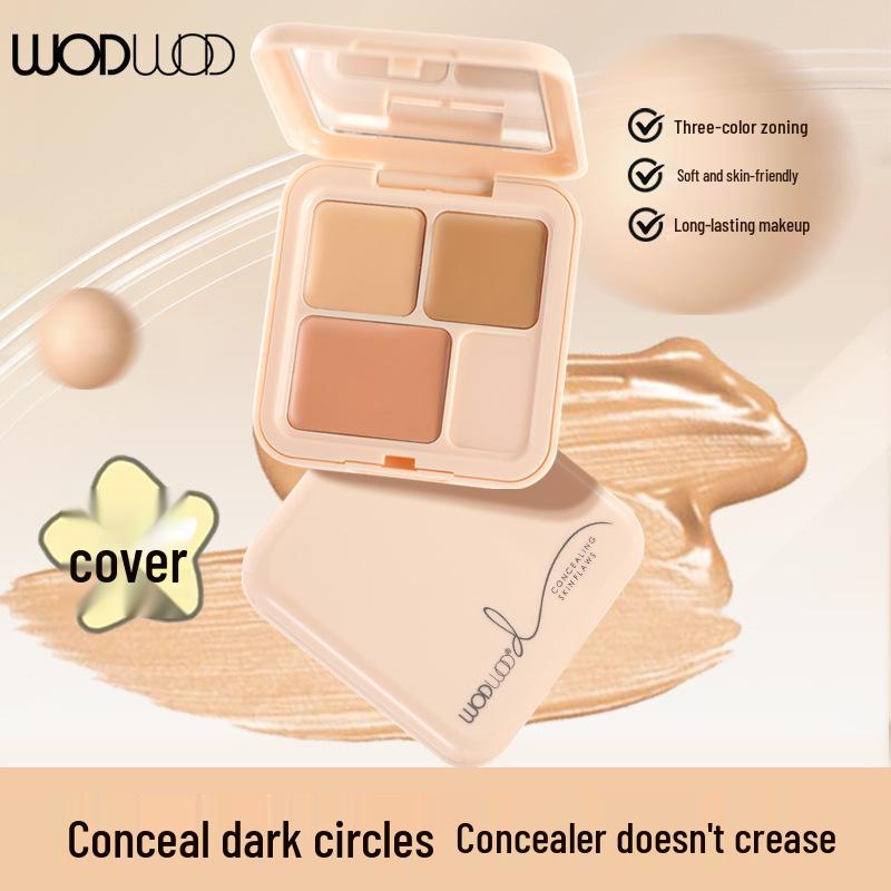 WODWOD Lightweight 3-Color Concealer: Covers Blemishes, Contours, Dark Circles, Acne Scars, Waterproof, Long-Lasting, No Caking.