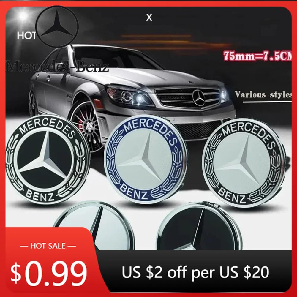 Gorąca Naklejka na Samochód 4 szt. ABS 75mm Kołpaki Felg Samochodowych Dekielki Środkowe Kół Dla Mercedes Benz AMG Klasa C E S GLE CLC W204 W221 W205 W176 W