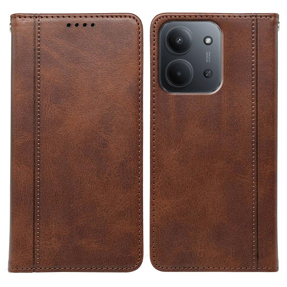 Für Xiaomi Redmi 15C 5G (EU) (173 mm)/15C 4G (EU) (173 mm) Hülle Verdeckter Magnetverschluss Kalbsleder Textur Leder Handyhülle