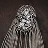 Long Chain Tassel Shoulder Board Vintage Rhinestone Epaulet Retro Shoulder Epaulettes  Gifts