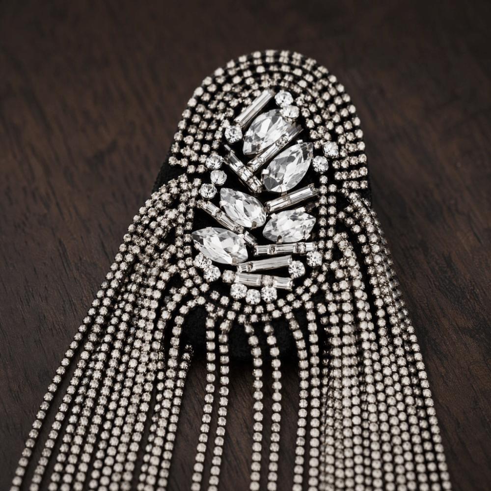 Long Chain Tassel Shoulder Board Vintage Rhinestone Epaulet Retro Shoulder Epaulettes Gifts