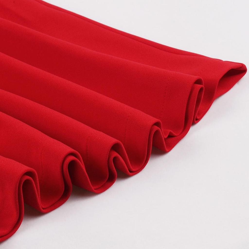 50S Swing Dresses Lapel Collar Short Sleeves Row of Buttons Work Business Office Lady Midi Dress Women's Casual Outfit