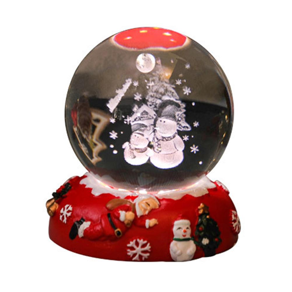 Christmas Crystals Balls Decor Bedside Desk Ornament Lights Bedroom Colorful Light Resin Night Light Christmas Decoration Gifts