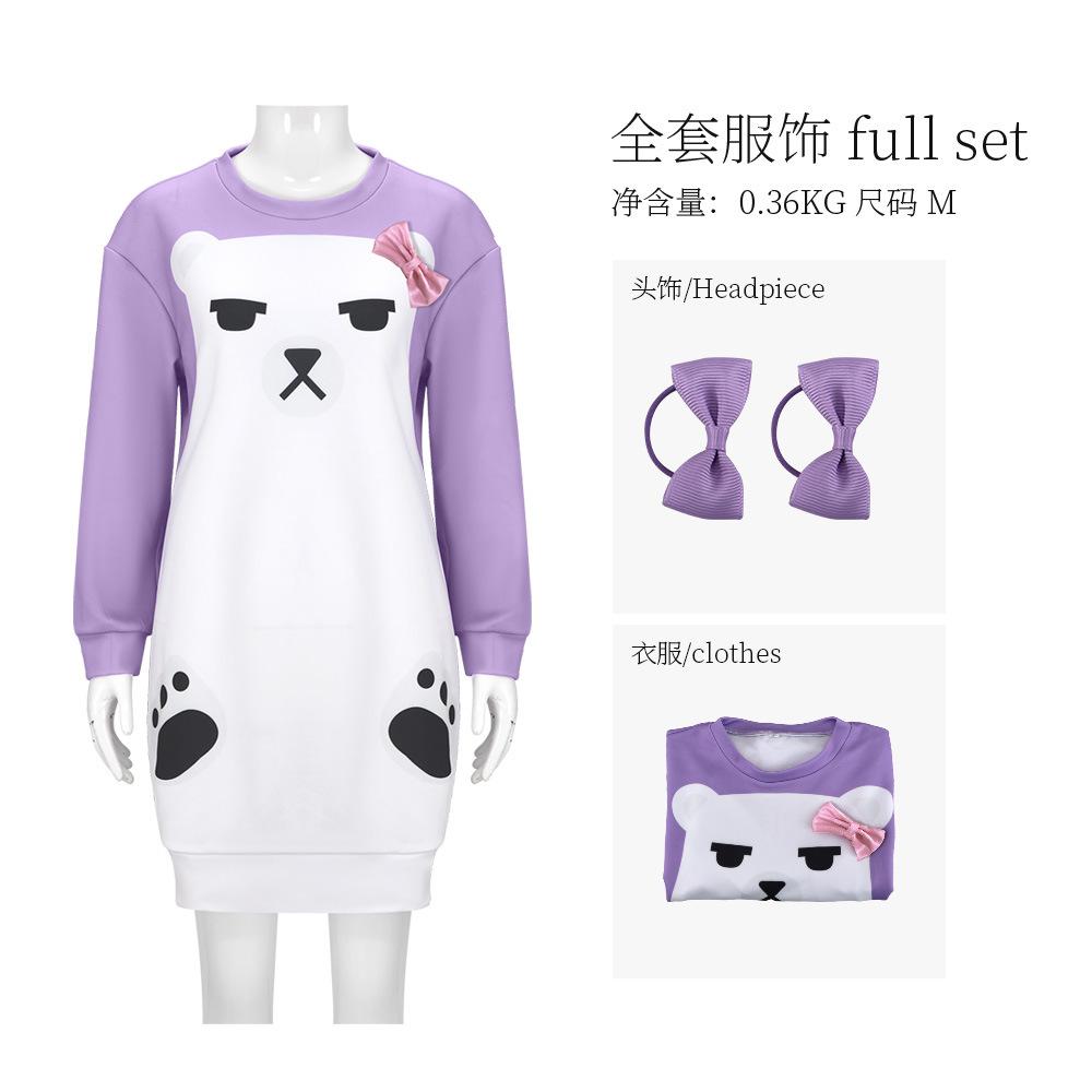 Jageres K-POP Mira Lavendel Knuffelbeer Pyjama Cosplay Kostuum Feest Optreden Kleding S rood