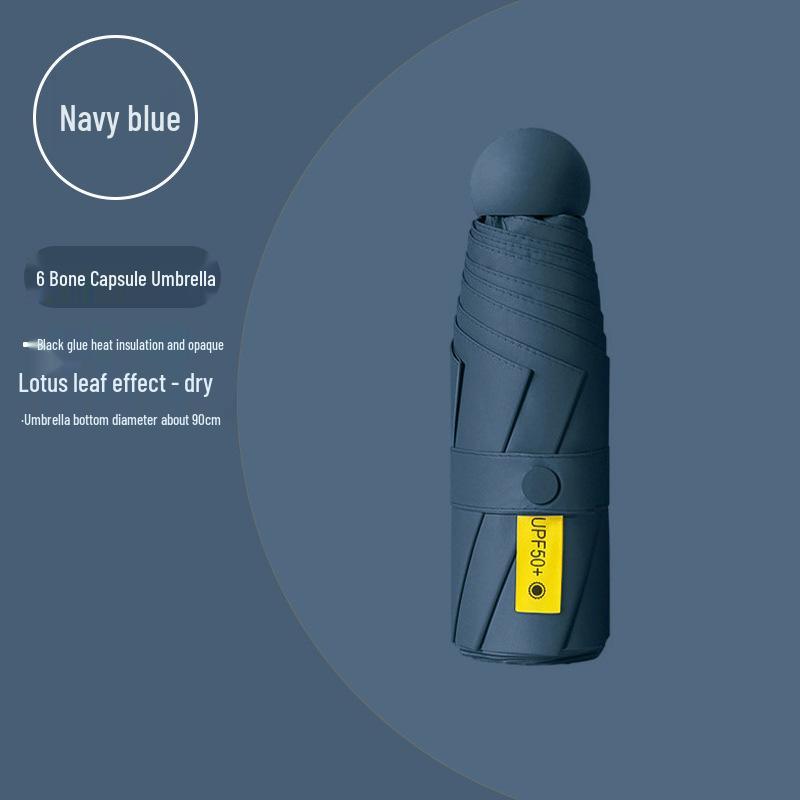 Lätt UV-skyddande Kapselparaply - Bärbart Dubbelanvändningssolskydd för Kvinnor, Soliga och Regniga Dagar