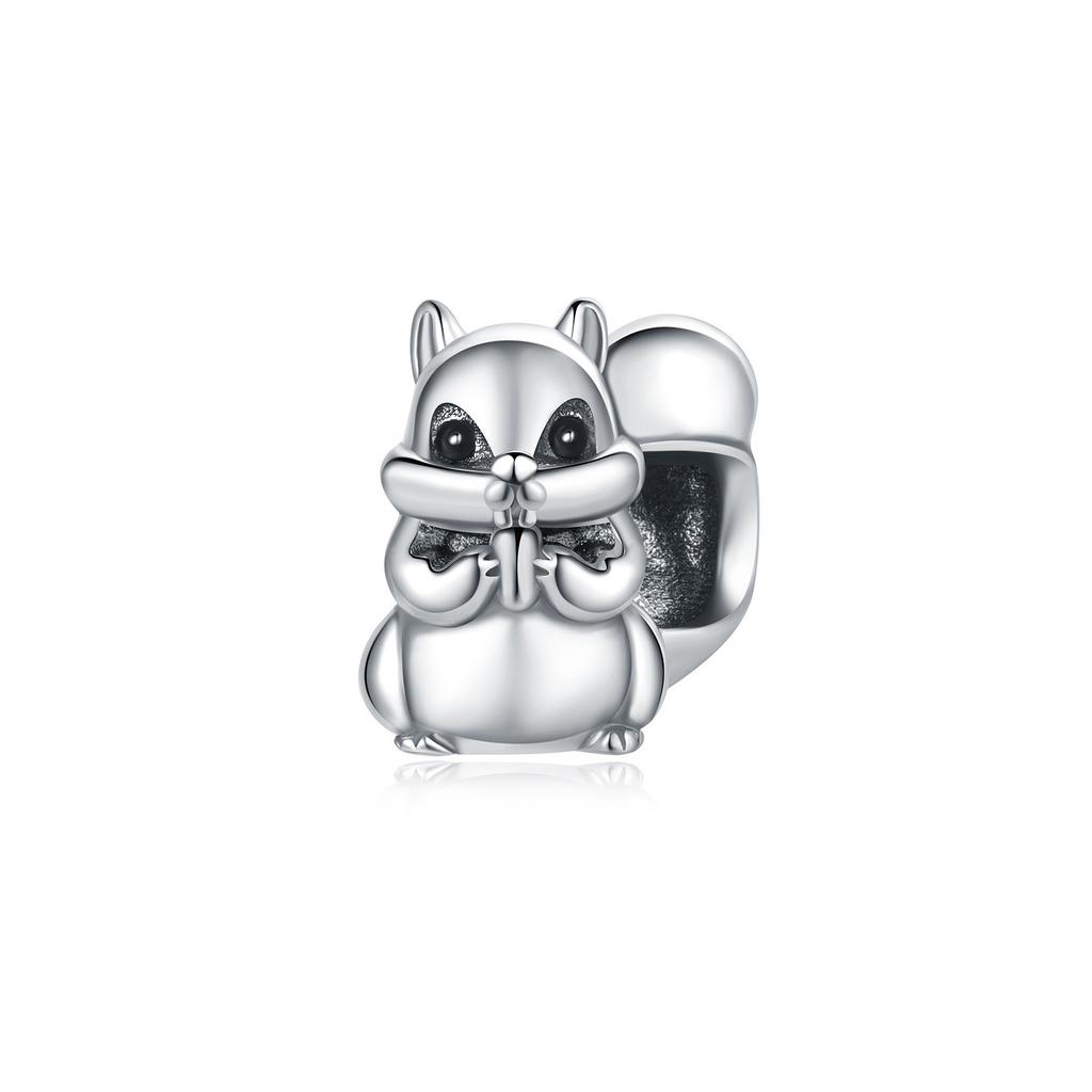 S925 Silver Cute Animal Panda Raccoon Koala Elephant Beaded Bracelet DIY Jewelry Charm Beads Accessories