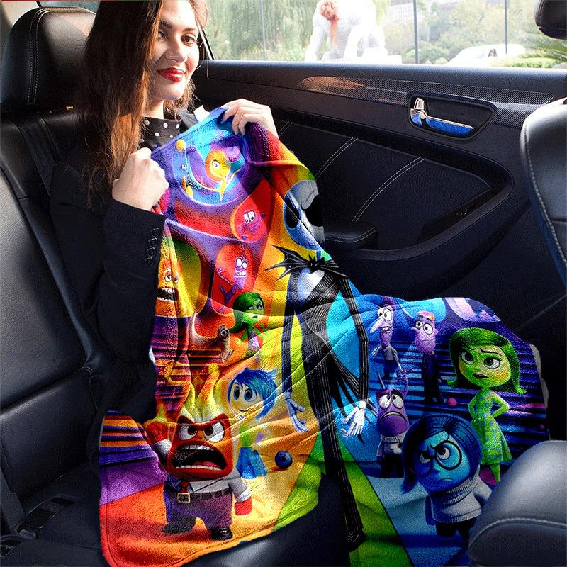 1pc Inside Out Printing Blanket - Soft, All-Season Throw for Office Blanket,  | Personalized Gift with Adorable Cartoon Design