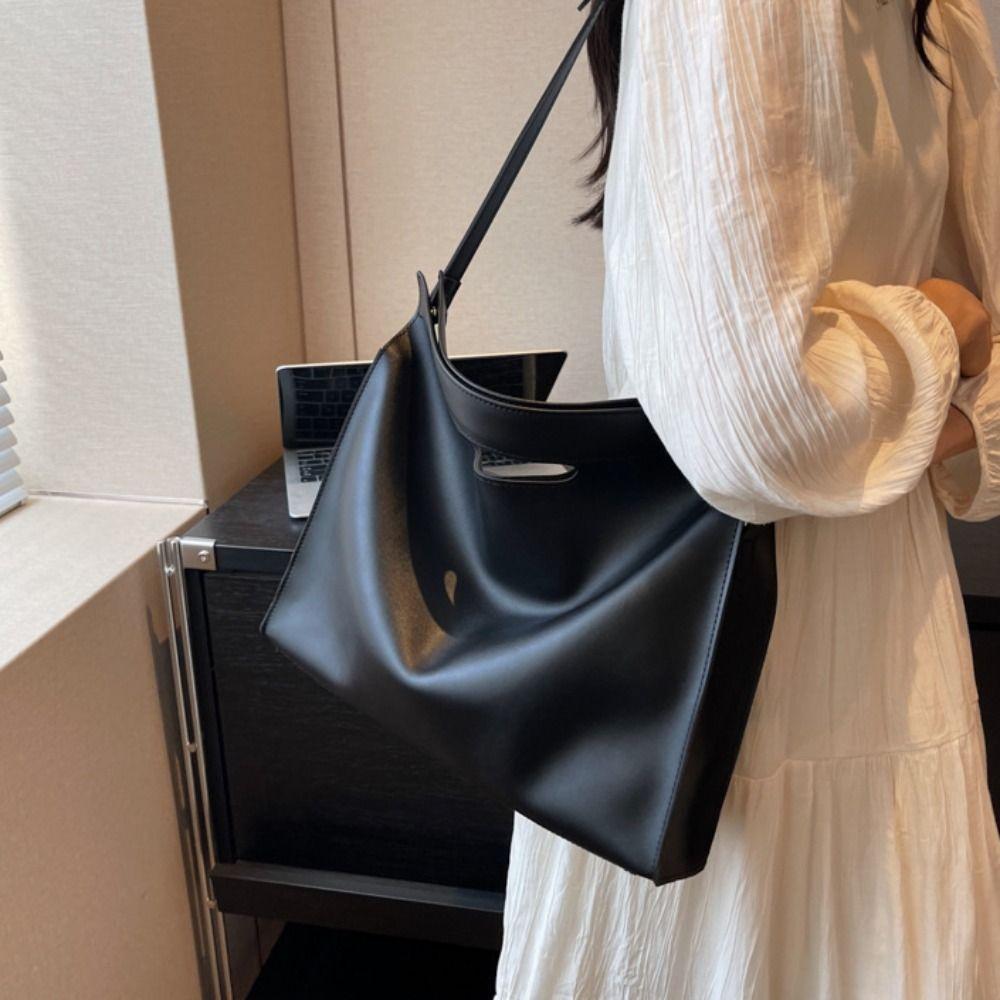 PU Office Document Tote Bag Solid Color File Bag Fashionable Computer Bag  Office Worker