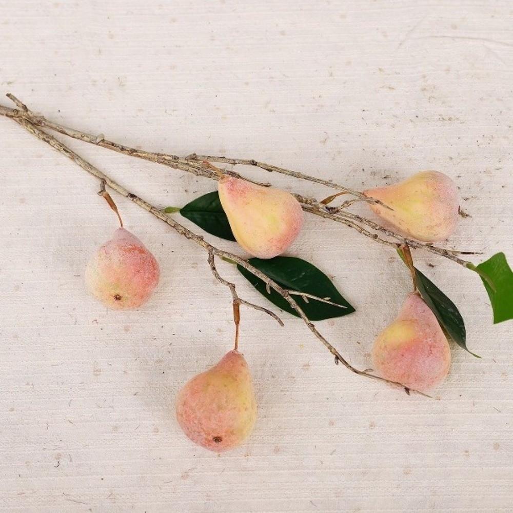 Creative 5 Heads Artificial Fig Branch with Leaves Plastic Simulated Fruits Handmade Exquisite Fake Plants Home Garden Decor