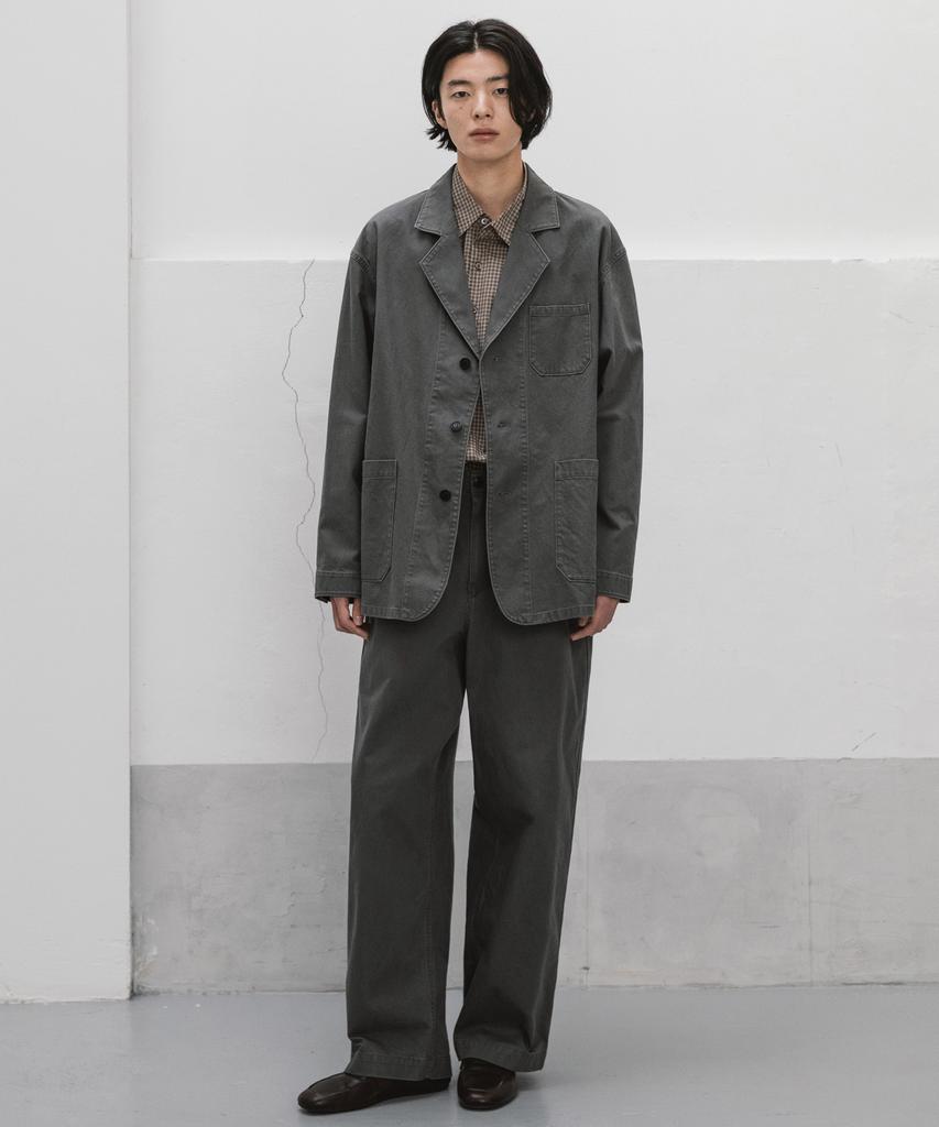 Another Office French Drill 3 Button Jacket (Smoky Gray)