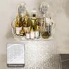 No Drill Bathroom Suction Storage Box Wall-Mounted Storage Shelf Organizer with Drain Hole Removable Clear Shower Caddy for Home Kitchen