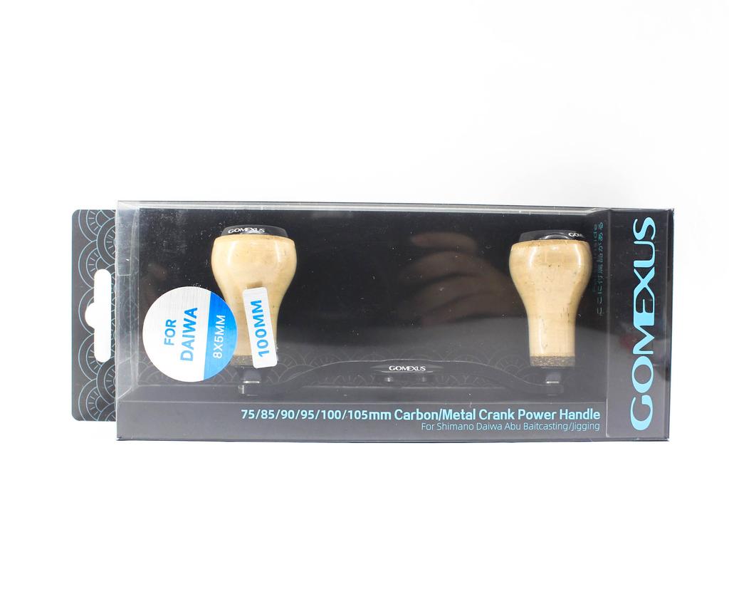 Poignée Gomexus BD100HCA27TBK Alu Argent 100 Mm Pour Moulinet Shimano Daiwa (8x5 Mm) Avec Pommeau Liège 27 Mm
