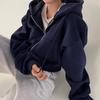 Casual Long-Sleeve Hooded Sweatshirt - Trendy, Versatile, Solid Color, Fashionable Outerwear