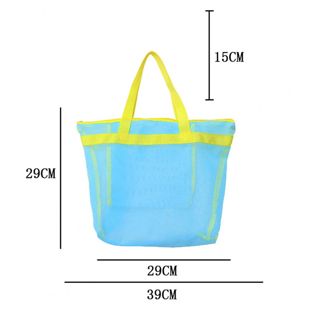 Portable Beach Bag Hollow Mesh Quick Dry Beach Tote Foldable Mesh Swimming Bag For Children Beach Toy Baskets Storage Bag