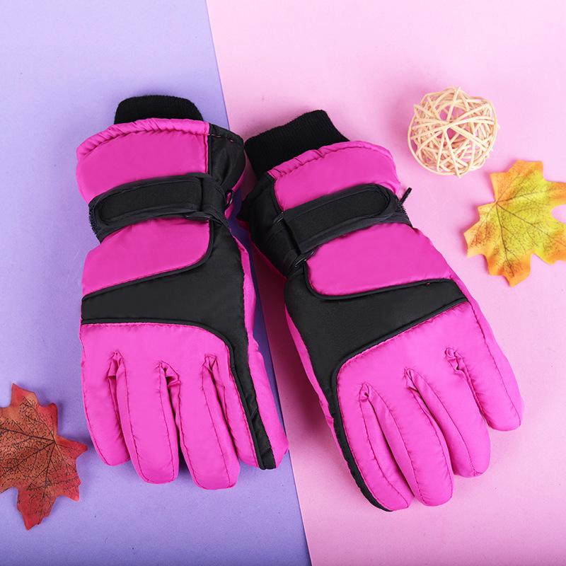 

4-12 лет Детские зимние утолщенные с хлопком зимние водонепроницаемые ветрозащитные теплые лыжные перчатки для снега L