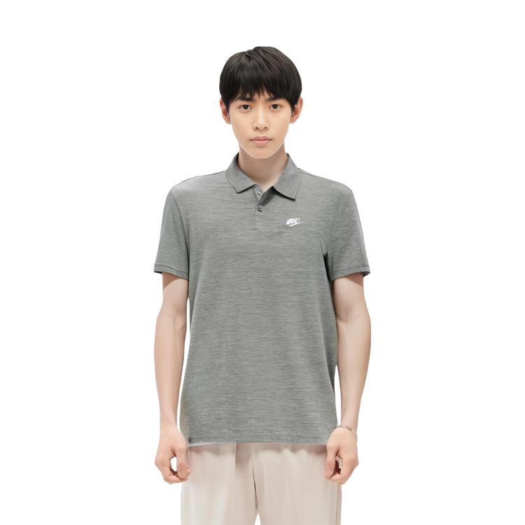Nike Polo Shirts Men's Gray Polo Collar Moderate Straight Fit CN8765-063