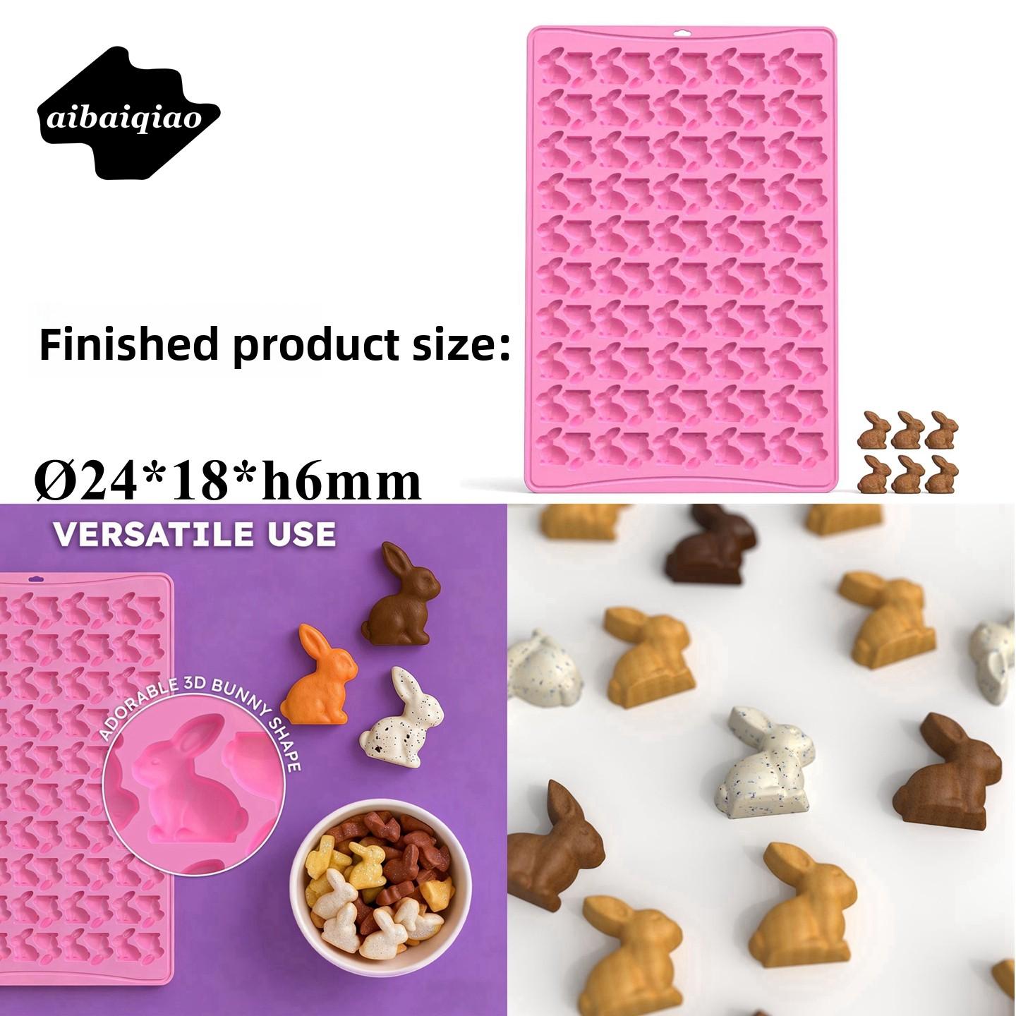 Aibai 24mm 00pcs Rabbit Biscuit Molds Easter Rabbit Snas Silicone Baking Tools Handmade Un Cusizable