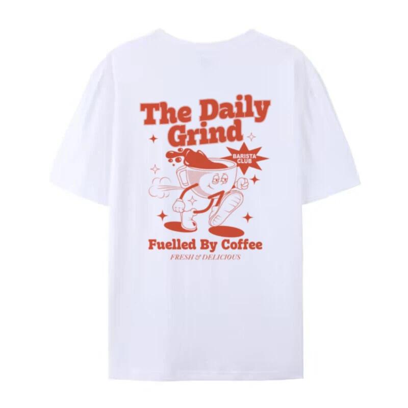 Retro Cartoon Coffee Lover TShirt Cute Funny Caffeine Tshirt Fashion Barista Shirt Women Unisex Oversized Streetwear Graphic Tees S