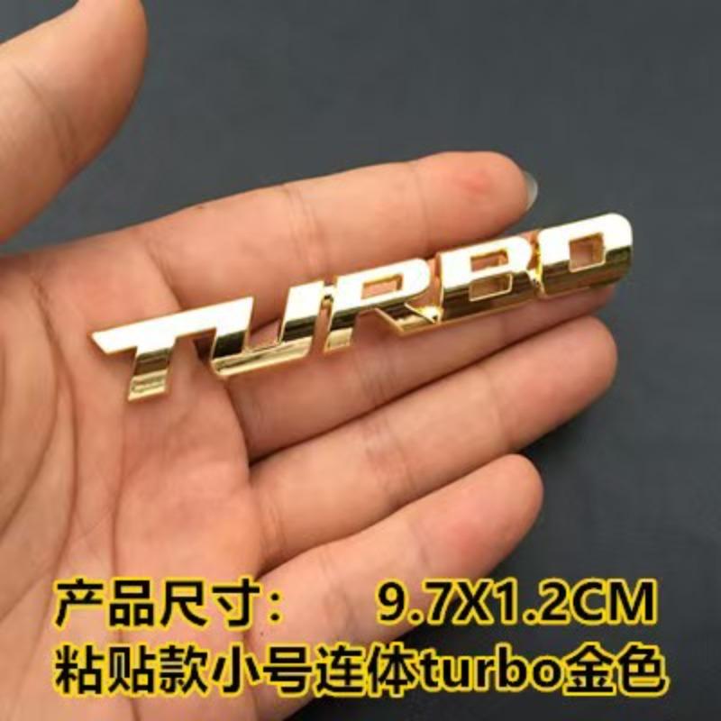 Metal Body Sticker Custom Car Modification Sticker Turbocharger Car Side Letter Mark TURBO Car Emblem