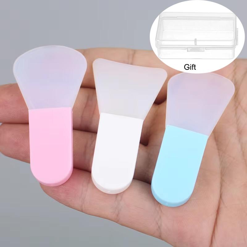 3Pcs Mini Face Mask Applicator Brushes Set Mud Cream Foundation Gel Spatula DIY Skin Care Brushes Portable Makeup Tools