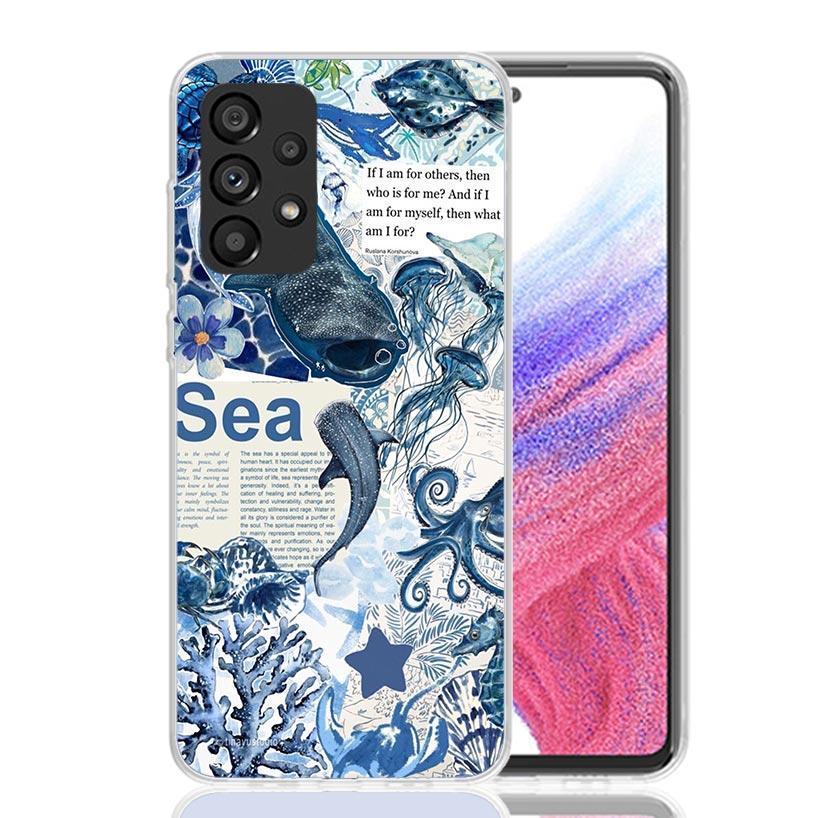 Ocean Starfish Sea Turtle Shark Phone Case For Samsung Galaxy A52 A32 A22 A12 A02S A50S A30S A51 A31 AA71 Note 20 Ultra 10 S10 P