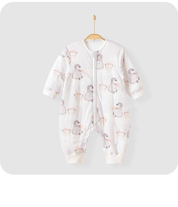 Yiri Infant Split-Leg Pure Cotton Sleeping Bag - Warm, Anti-Kick, Quilted, Long-Sleeve for Autumn & Winter