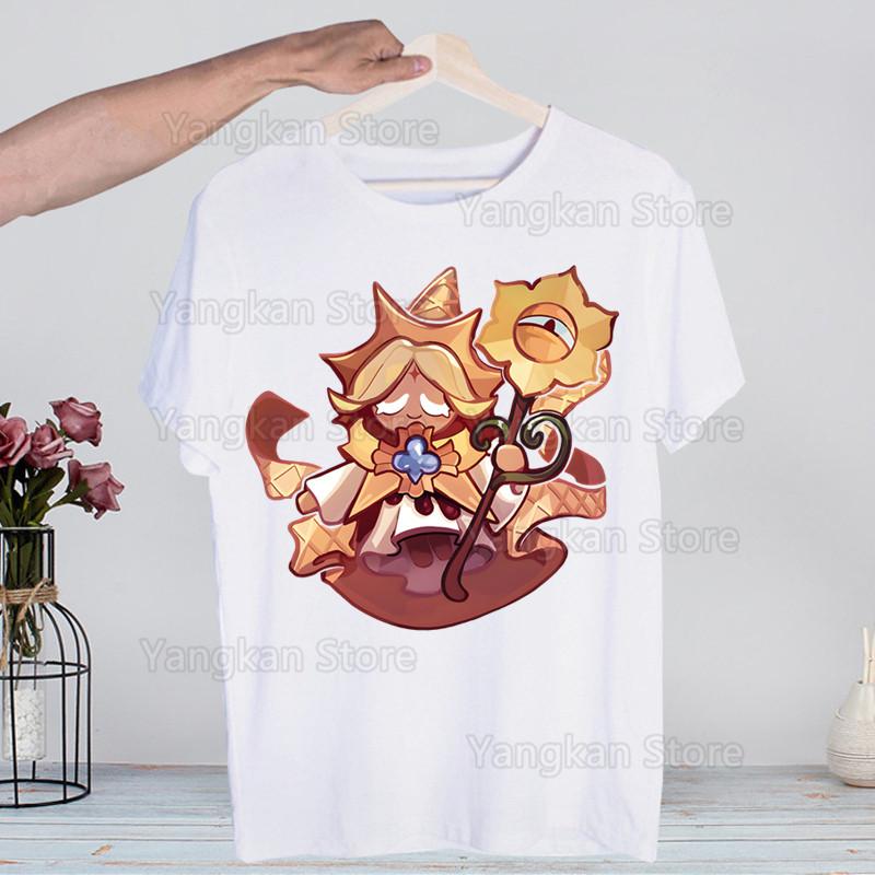 Shadow Milk Cookie Run Kingdom Pure Vanilla Cookie Men's Casual T-shirt High-fashioned Short-sleeved Men's T-shirt Men's Shirt