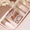 Purple Crystal Pink Zircon Butterfly Hoop Earrings For Women Vintage Rose Gold Color Ear Buckle Wedding Jewelry Engagement Gift