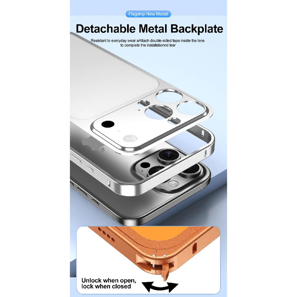Odpinany Metalowy Tył Błyskawicznie Zmień 17 Etui Dla iPhone 16 15 14 13 Pro Max Uczucie Gołego Telefonu Osłona Obiektywu Matowa Osłona Ochronna