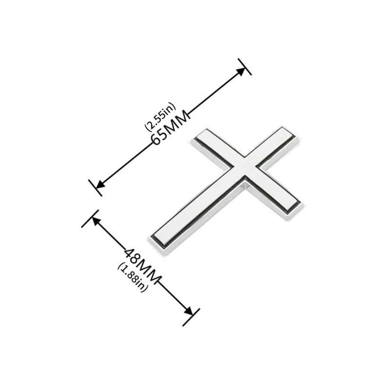 Raised Crosses Car Emblem Metal Decoration Weather Resistant Adhesive Sticker Decal for Vehicles Tailgate